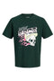 Front image of Track skull tee in green, by brand Jack&jones
