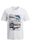 Front image of Track skull tee in white, by brand Jack&jones
