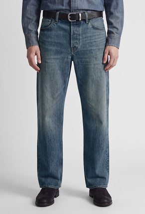 Front image of a model wearing Ted jj cooper am559 jeans in denim, by brand Jack&jones