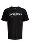 Front image of the Tom tee ss crew neck in black, by brand Jack&jones