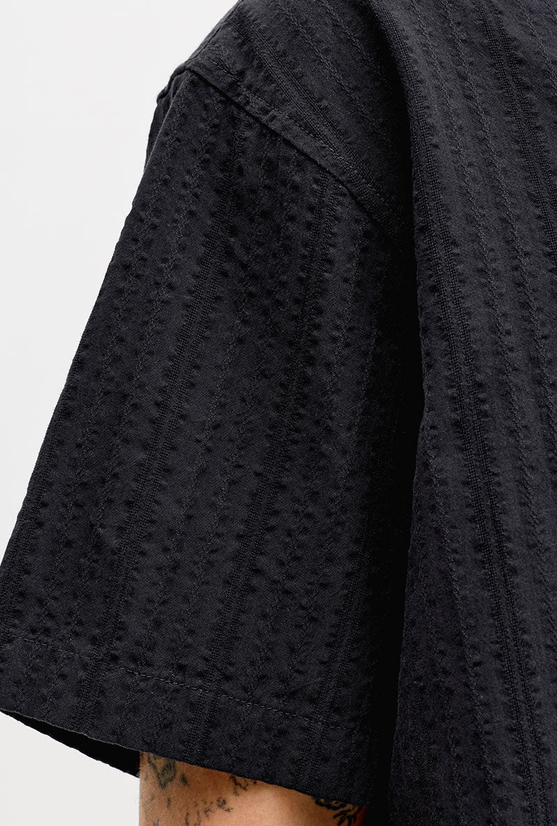 Front image of Tyson resort shirt in black, by brand Jack&jones