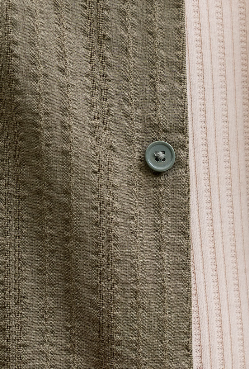Front image of Tyson resort shirt in khaki, by brand Jack&jones