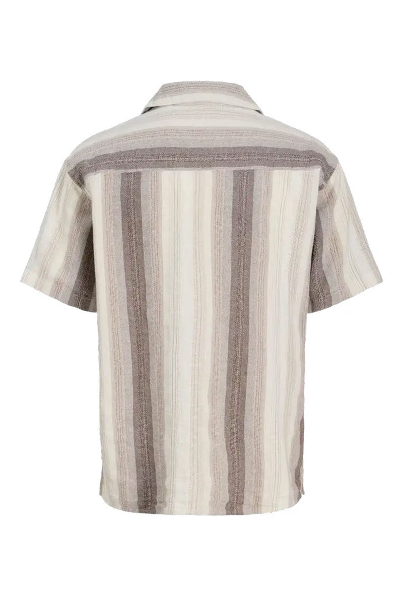 Back image of Alvaro dobby resort shirt in beige, by brand Jack&jones