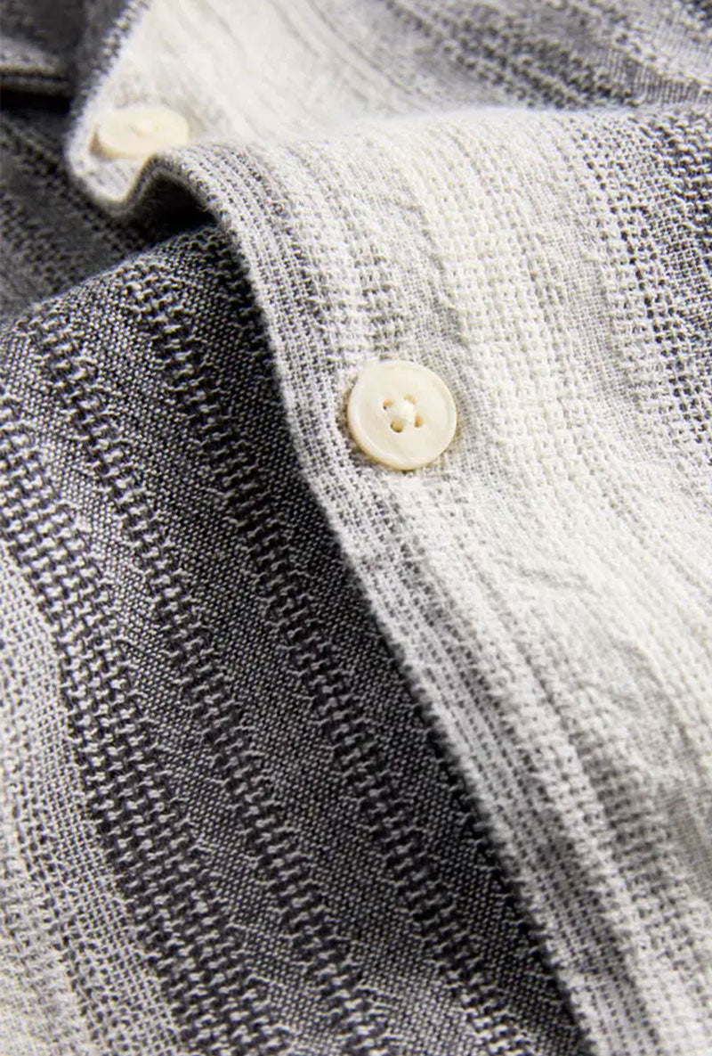 Detail image of Alvaro dobby resort shirt in black, by brand Jack&jones