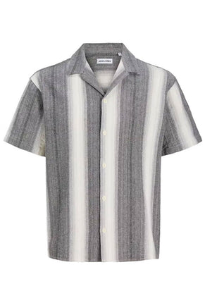 Front image of Alvaro dobby resort shirt in black, by brand Jack&jones