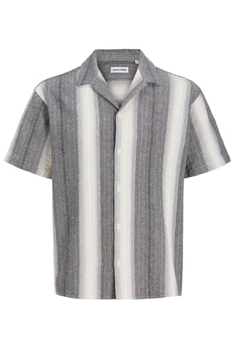 Front image of Alvaro dobby resort shirt in black, by brand Jack&jones