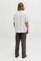 Back image of a model wearing the Jeff resort stripe shirt in blue, by brand Jack&jones