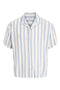 Front image of the Jeff resort stripe shirt in blue, by brand Jack&jones