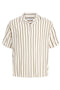 Front image of the Jeff resort stripe shirt in olive, by brand Jack&jones