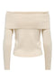 Back image of the Astra ls off shoulder pullover knit in beige, by brand Jacqueline de yong