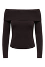 Image of ASTRA LS OFF SHOULDER PULLOVER KNIT in chocolate, by brand JACQUELINE DE YONG