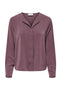 Front image of the Aya ls collar shirt in burgundy, by brand Jacqueline de yong