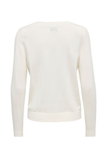 Back image of the Bodil l/s boat neck pullover in off white, by brand Jacqueline de yong