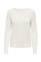 Front image of Bodil l/s boat neck pullover in off white, by brand Jacqueline de yong