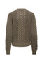 Back image of the Carmella ls cable knit cardigan in brown, by brand Jacqueline de yong