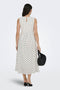 Back image of a model wearing the Diego s/l smock midi dress in white, by brand Jacqueline de yong