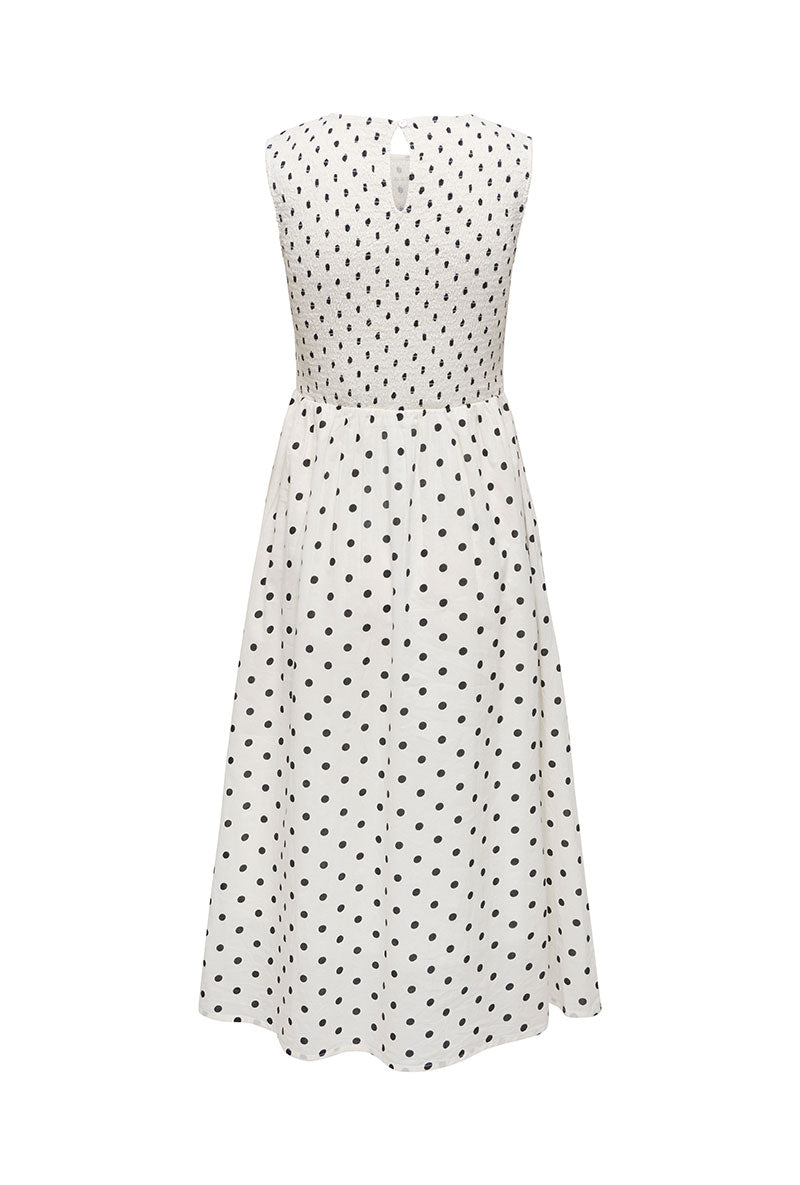 Back image of Diego s/l smock midi dress in white, by brand Jacqueline de yong