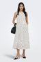 Front image of a model wearing Diego s/l smock midi dress in white, by brand Jacqueline de yong