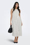 Front image of a model wearing the Diego s/l smock midi dress in white, by brand Jacqueline de yong
