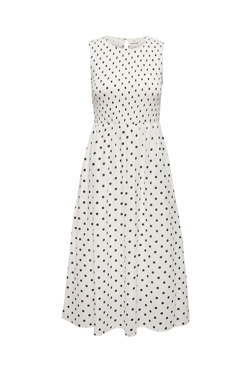 Front image of Diego s/l smock midi dress in white, by brand Jacqueline de yong