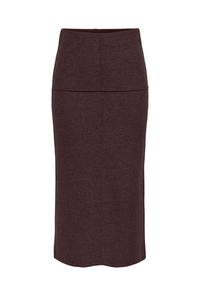 Front image of Hero life pencil skirt in brown, by brand Jacqueline de yong