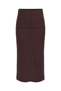 Front image of the Hero life pencil skirt in brown, by brand Jacqueline de yong