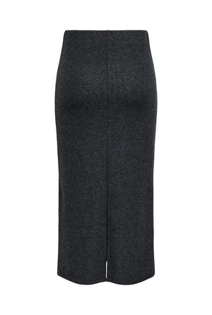 Back image of the Hero life pencil skirt in dark grey, by brand Jacqueline de yong