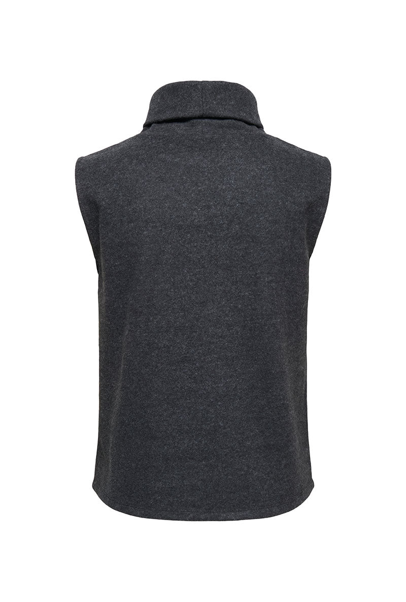 Back image of Hero life s/l turtleneck top in dark grey, by brand Jacqueline de yong