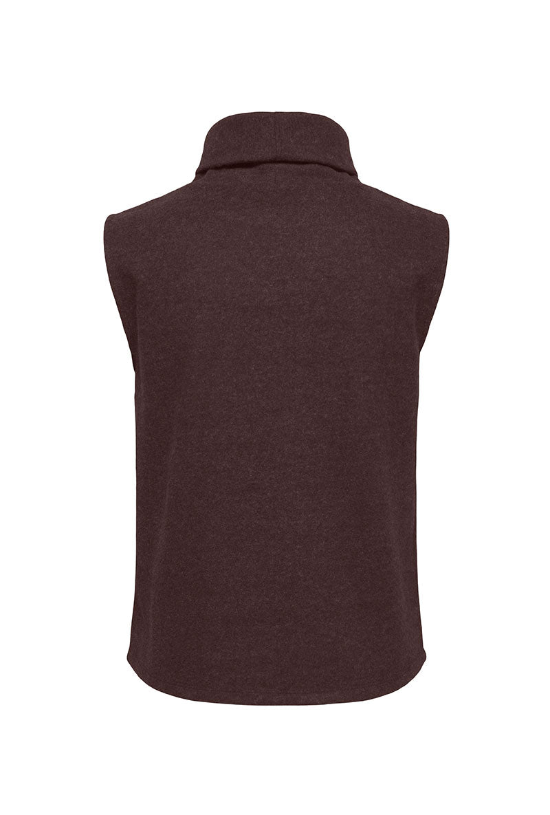 Back image of Hero life s/l turtleneck top in brown, by brand Jacqueline de yong