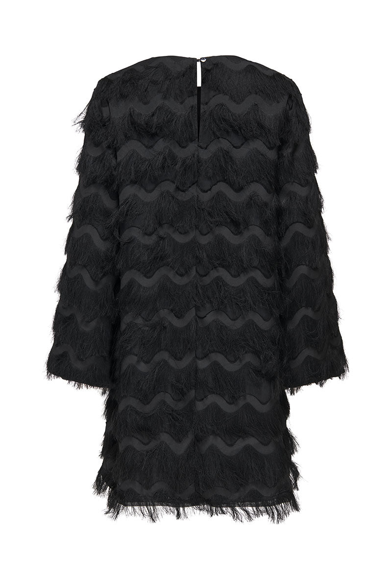 Back image of Kesha ls midi dress in black, by brand Jacqueline de yong