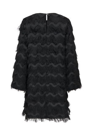 Back image of the Kesha ls midi dress in black, by brand Jacqueline de yong