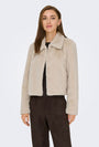 Image of MACY FAUX FUR JACKET in beige, by brand JACQUELINE DE YONG
