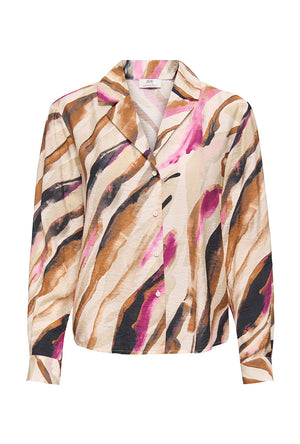 Front image of the Lilja l/s shirt in sand, by brand Jacqueline de yong