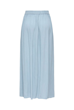 Back image of the Liva life hw midi skirt in blue, by brand Jacqueline de yong