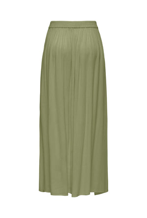 Back image of the Liva life hw midi skirt in sage, by brand Jacqueline de yong