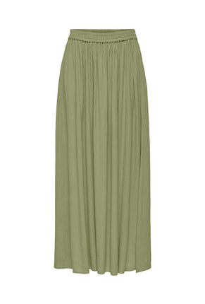 Front image of Liva life hw midi skirt in sage, by brand Jacqueline de yong