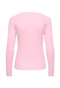 Back image of the Lucky l/s oneck top in pink, by brand Jacqueline de yong