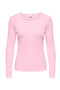 Front image of Lucky l/s oneck top in pink, by brand Jacqueline de yong