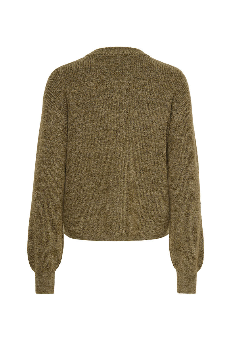 Back image of Lumi ls button cardigan in brown, by brand Jacqueline de yong