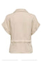 Back image of the Mille ss zip shirt in beige, by brand Jacqueline de yong