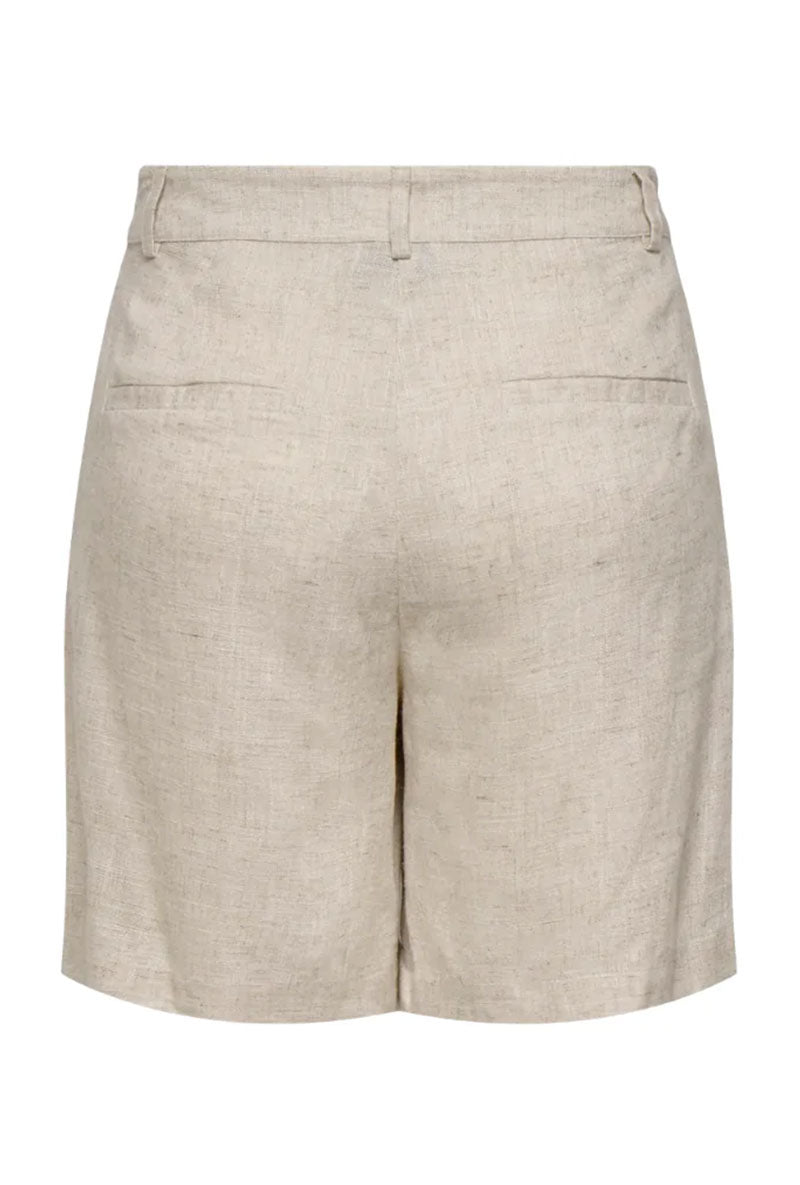 Back image of Molly linen hw bermuda shorts in oat, by brand Jacqueline de yong