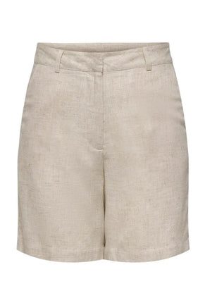 Front image of Molly linen hw bermuda shorts in oat, by brand Jacqueline de yong
