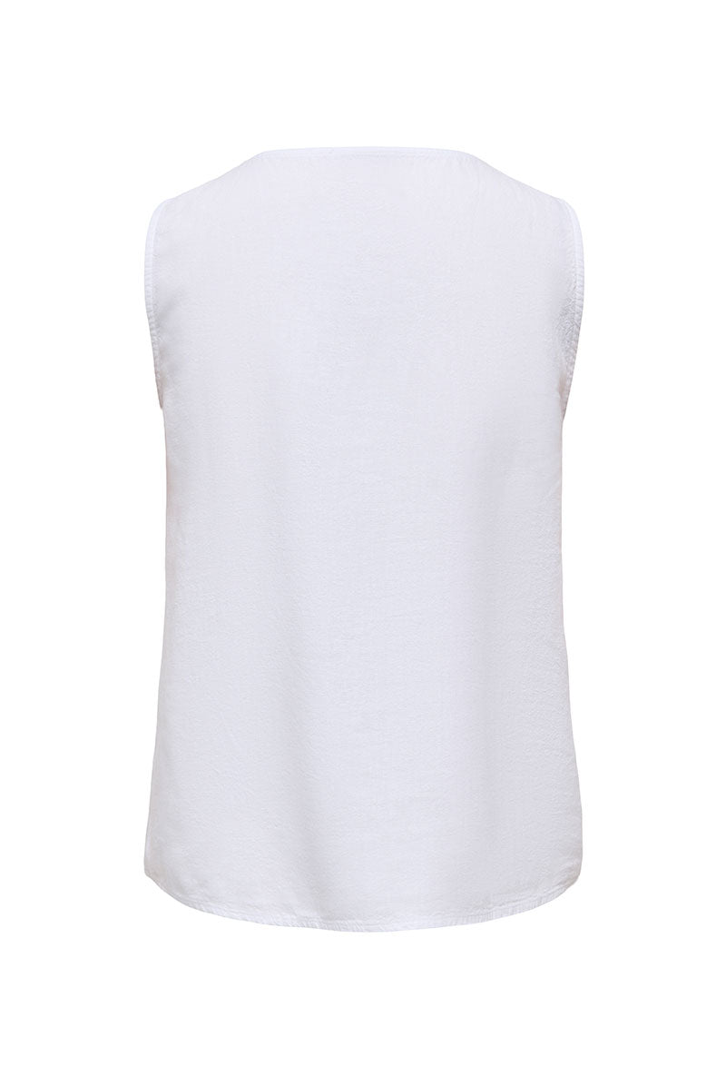 Back image of North linen sl top in white, by brand Jacqueline de yong