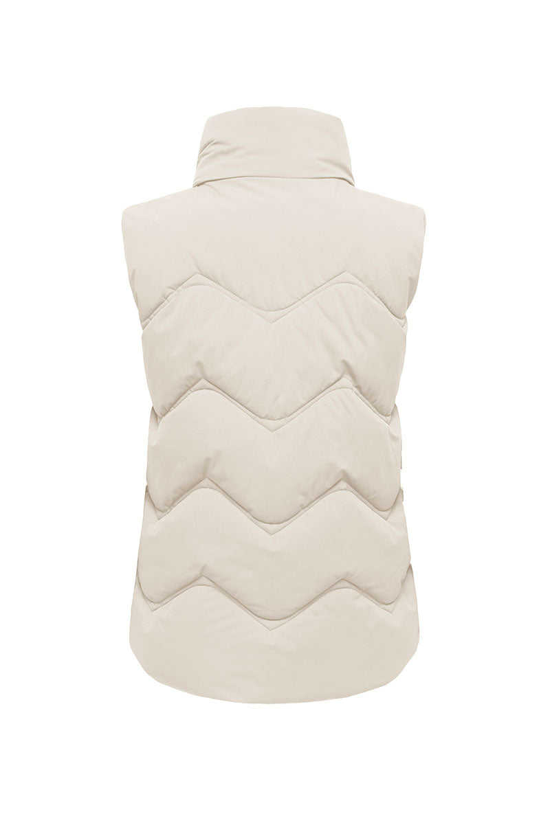 Back image of Power short waistcoat in beige, by brand Jacqueline de yong