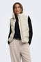 Front image of a model wearing Power short waistcoat in beige, by brand Jacqueline de yong