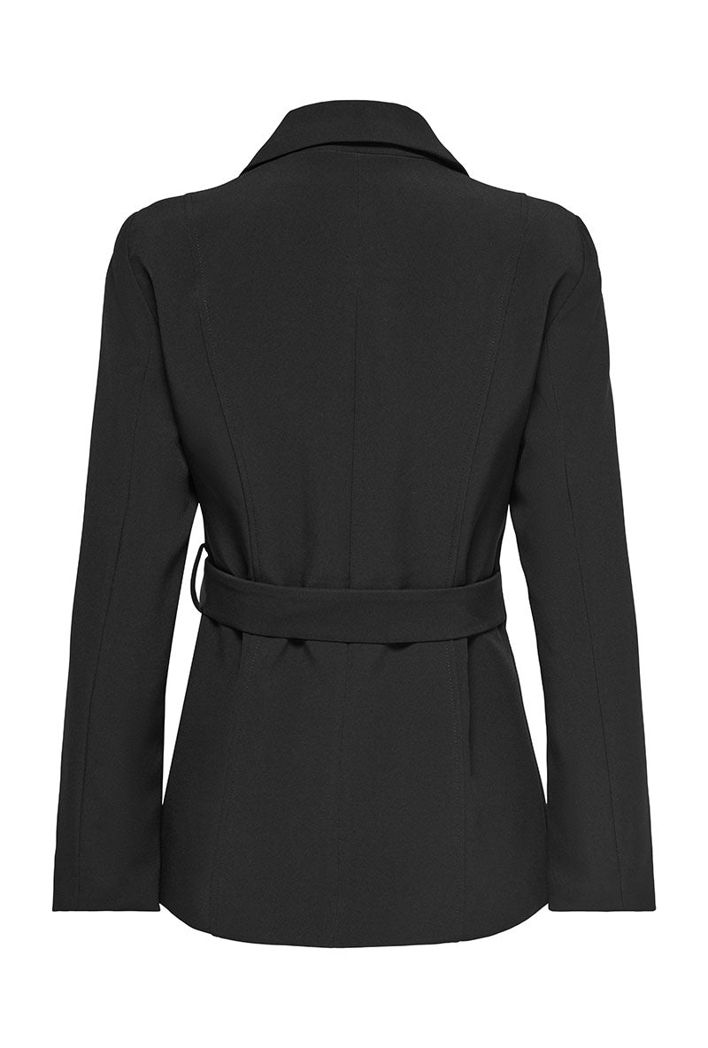 Back image of Storm ls buckle blazer in black, by brand Jacqueline de yong