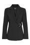 Front image of the Storm ls buckle blazer in black, by brand Jacqueline de yong