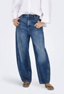 Image of SUSIE MW BARREL JEANS in denim, by brand JACQUELINE DE YONG