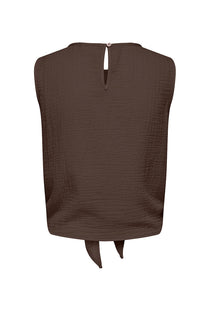Back image of the Theis life button top in brown, by brand Jacqueline de yong