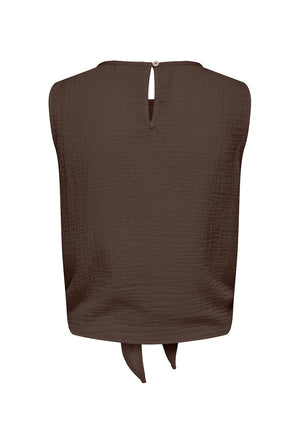 Back image of the Theis life button top in brown, by brand Jacqueline de yong